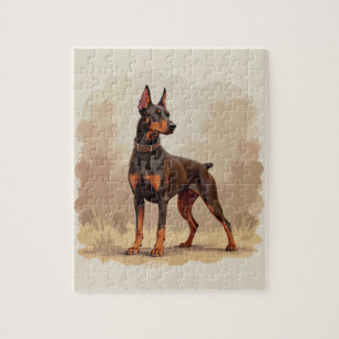 Quebra-cabeça Cão Doberman Pinscher Marrom Ferrugem Vermelho