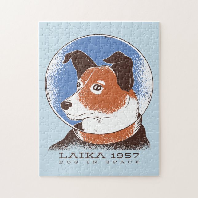 Quebra-cabeça Cão Espacial Soviético de Laika 1957 (Vertical)