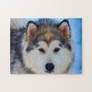 Quebra-cabeça Cão Husky do Alasca.
