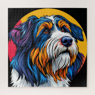 Quebra-cabeça Cão Ilustrando Criatividade Vibrante