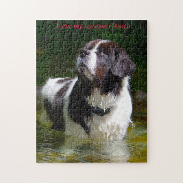 Quebra-cabeça Cão Landseer. (Vertical)