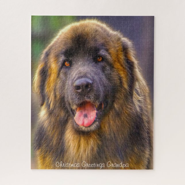Quebra-cabeça Cão Leonberger. (Vertical)