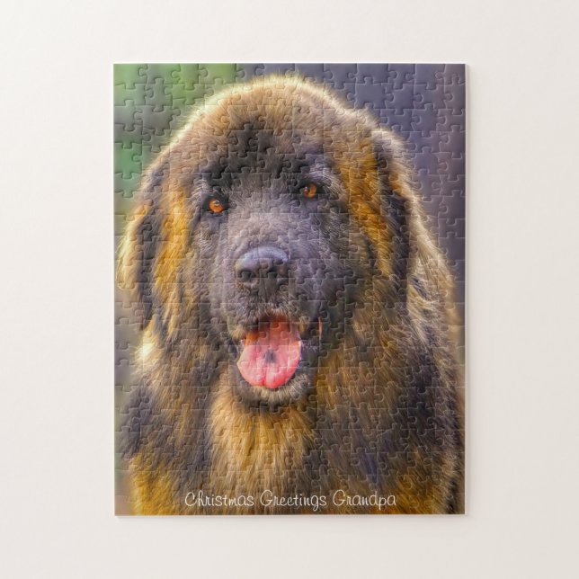 Quebra-cabeça Cão Leonberger. (Vertical)