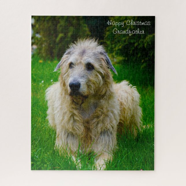 Quebra-cabeça Cão Lobo Irlandês. (Vertical)