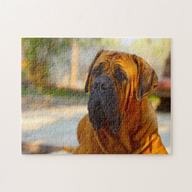 Quebra-cabeça Cão Mastiff. (Horizontal)
