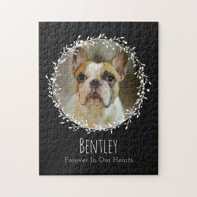 Quebra-cabeça Cão Memorial Pet Loss Keepsaem Duas Fotografias Wr (Vertical)