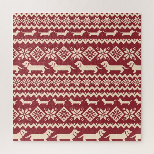 Quebra-cabeça Cão Nórdico: Padrão de Ilustração Quirky. (Vertical)