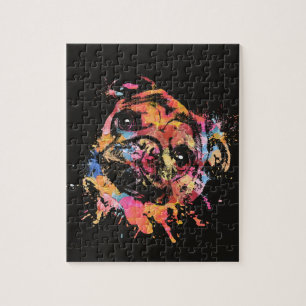 Quebra-cabeça Cão Pastel do Pug da pintura