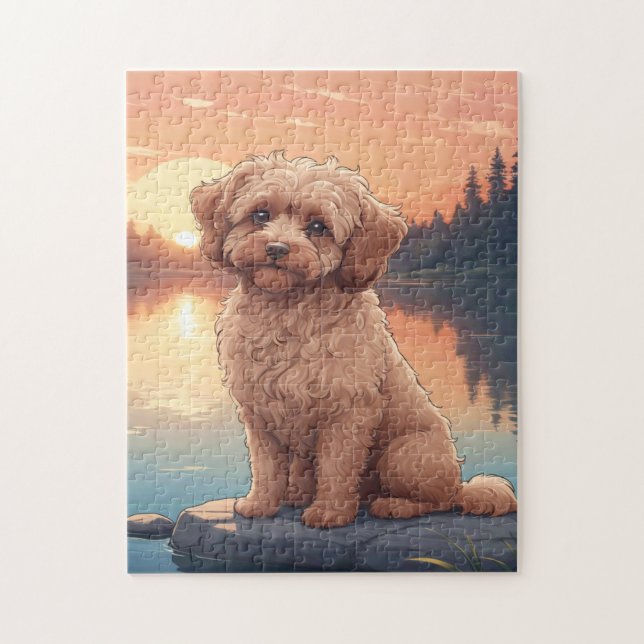 Quebra-cabeça Cão Poodle Cockapoo (Vertical)