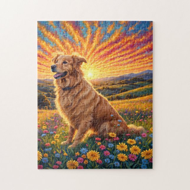 Quebra-cabeça Cão Retriever Dourado (Vertical)