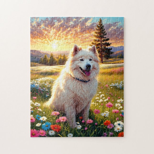 Quebra-cabeça Cão Samoyed   (Vertical)