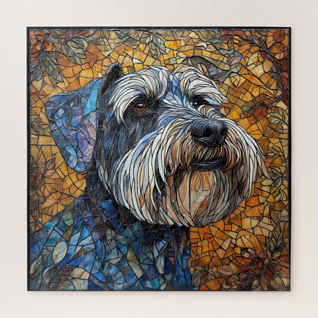 Quebra-cabeça Cão Schnauzer retratado em detalhes impressionante (Vertical)