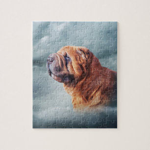 Quebra-cabeça Cão Shar-Pei chinês desenhando
