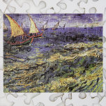 Quebra-cabeça Capa de mar em Saintes Maries por Vincent van Gogh<br><div class="desc">A paisagem marinha em Saintes-Maries por Vincent van Gogh é uma pintura marítima de apos impressionismo fino,  que inclui veleiros no oceano com ondas. Sobre o artista: Vincent Willem van Gogh foi um pintor Poste-impressionista cujo trabalho foi mais notável por sua beleza áspera,  honestidade emocional e cor ousada.</div>