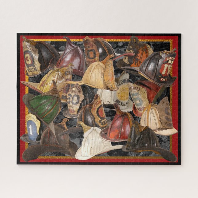 Quebra-cabeça Capacetes de Bombeiros de Antigos (Horizontal)