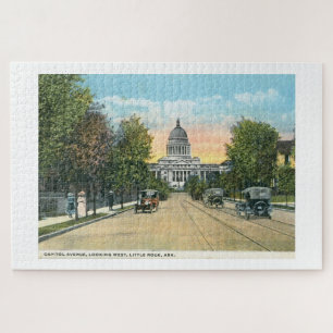 Quebra-cabeça Capitol Ave, Little Rock, cartão postal do AR Vint