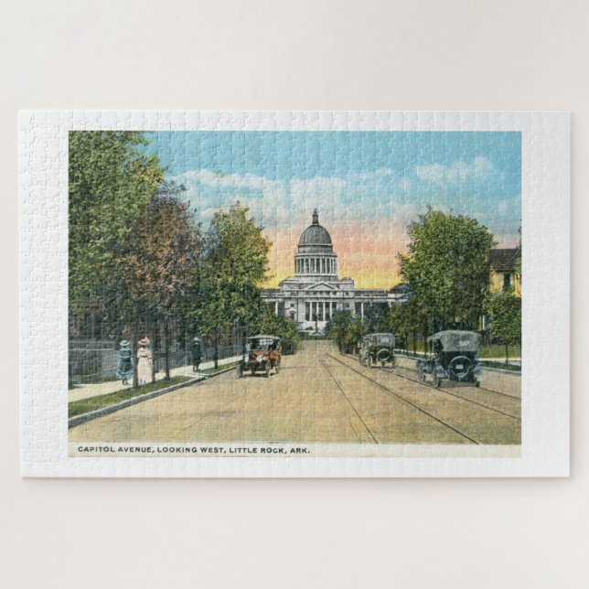 Quebra-cabeça Capitol Ave, Little Rock, cartão postal do AR Vint (Horizontal)