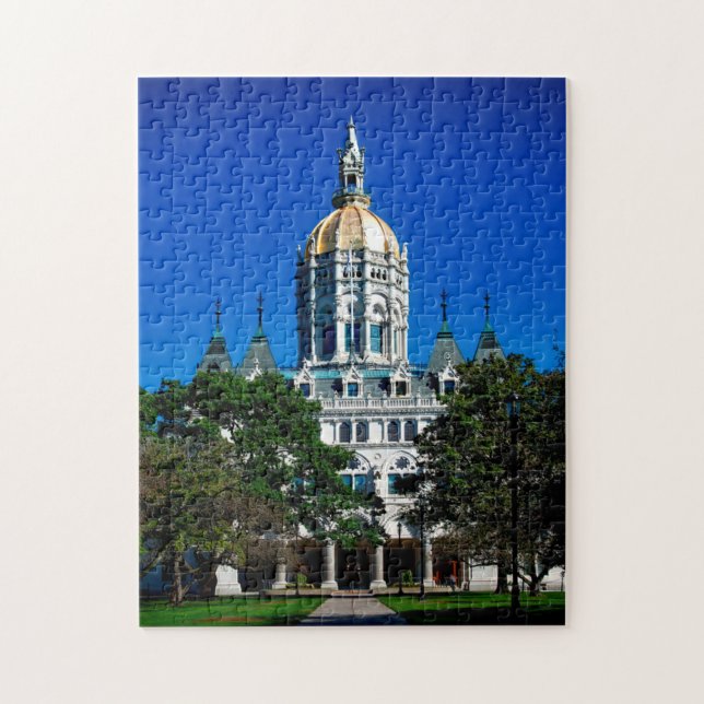 Quebra-cabeça Capitol Estadual de Hartford Connecticut. (Vertical)