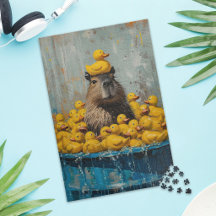 Capivara Engraçada Pato de Borracha Piscina Quebra