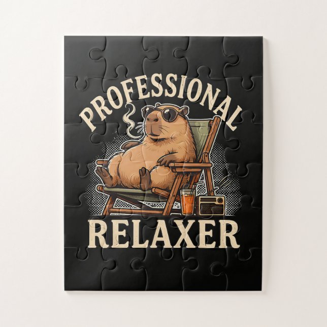 Quebra-cabeça Capivara Engraçada Relaxadora Profissional (Vertical)