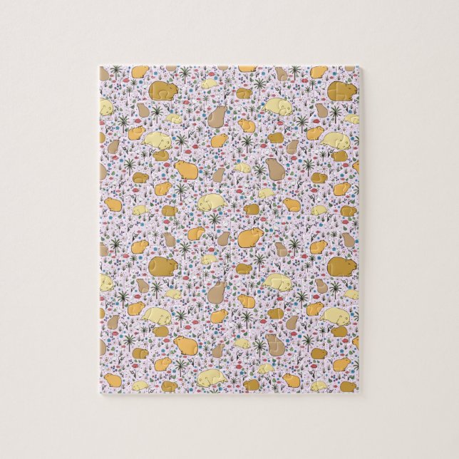 Quebra-cabeça Capybaras a rosa (Vertical)