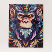 Cara de macaco com juba cravejada de joias