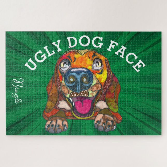 Quebra-cabeça Cara feia de cachorro beagle 1000 peças (Horizontal)