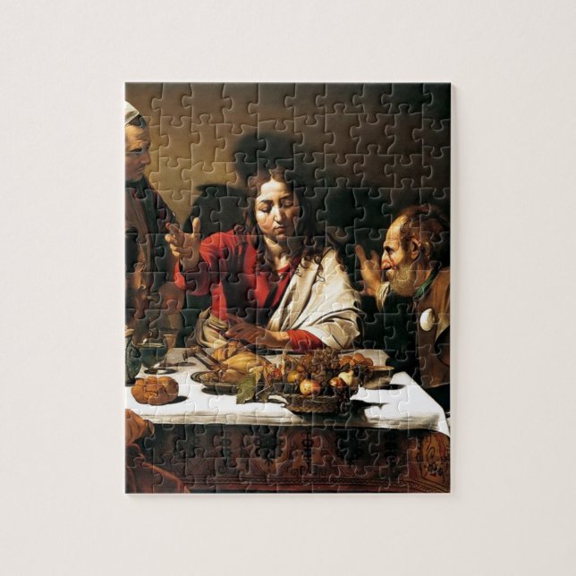Quebra-cabeça Caravaggio - ceia em Emmaus - pintura clássica (Vertical)