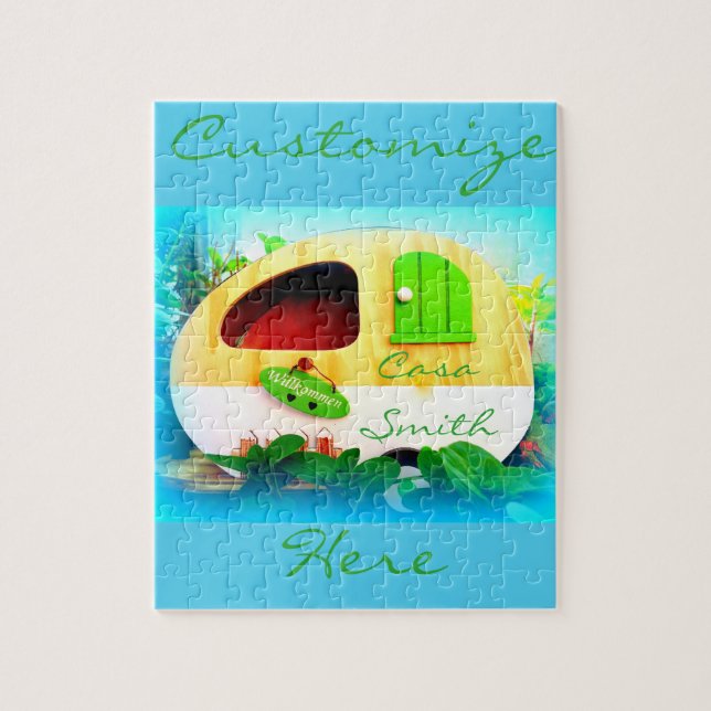 Quebra-cabeça caravana minúscula do cigano da casa (Vertical)