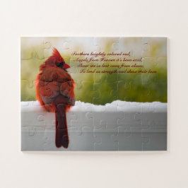 Quebra-cabeça Cardeal com Visitantes do Céu 14x11 fáceis