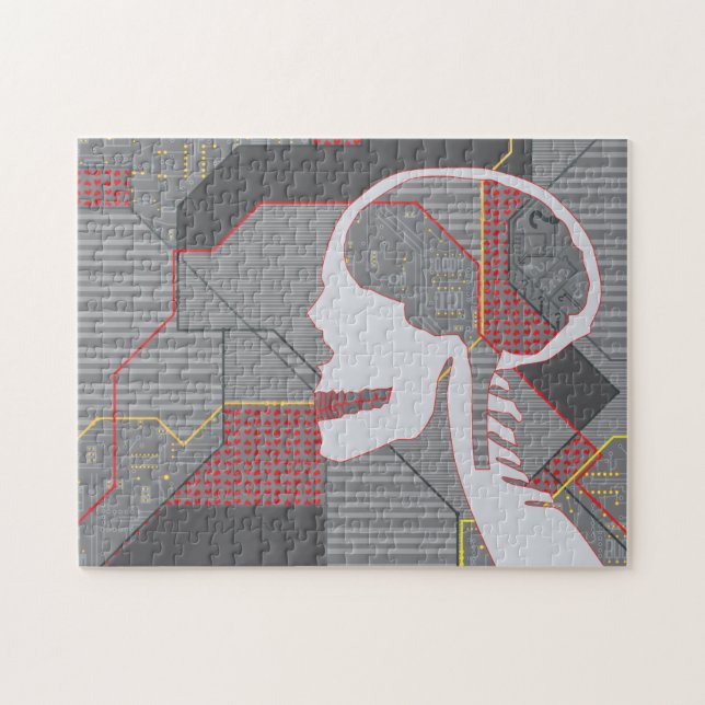 Quebra-cabeça cardíaca, logicskull (Horizontal)