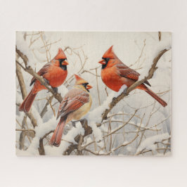 Quebra-cabeça Cardinais de inverno