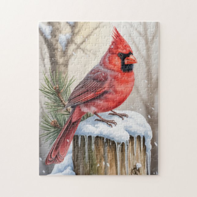 Quebra-cabeça Cardinal de Inverno (Vertical)