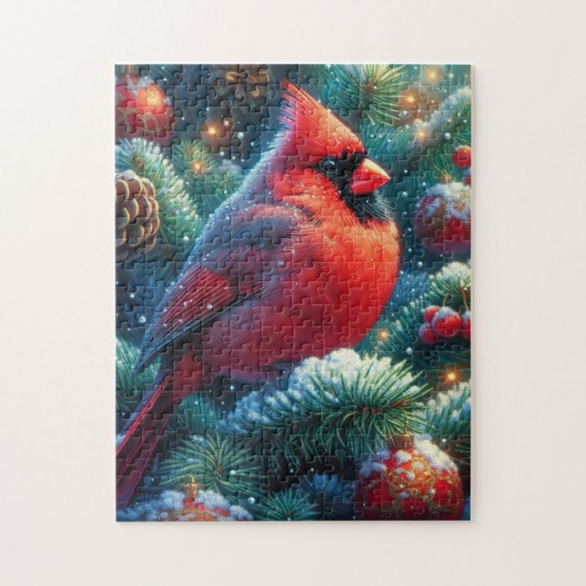 Quebra-cabeça Cardinal de Natal/inverno (Vertical)