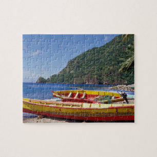 Quebra-cabeça Caribe, BWI, Santa Lúcia, Barcos à vela, Soufriere