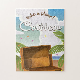 Quebra-cabeça Caribe de férias Poster de viagens clássico,