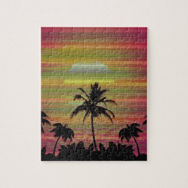 Quebra-cabeça Caribe estética solar Vaporwave Retro 80s 90s (Vertical)