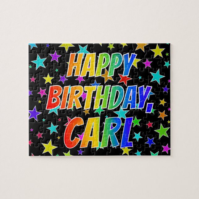 Quebra-cabeça "CARL" First Name, Fun "HAPPY BIRTHDAY" (Horizontal)