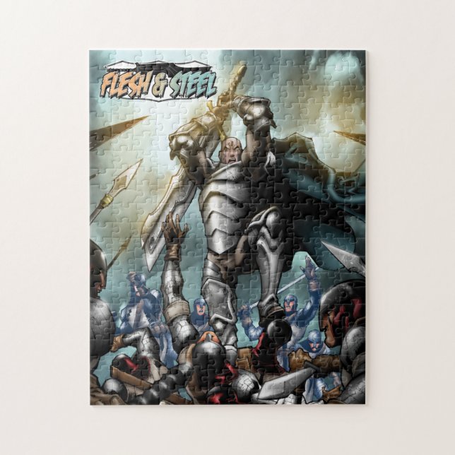 Quebra-cabeça Carne e design de aço V1 (Vertical)