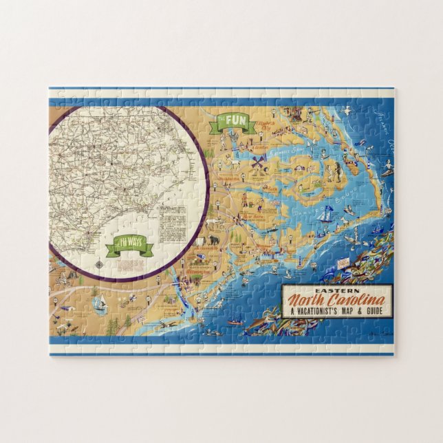 Quebra-cabeça Carolina do Norte Oriental 11x14  (Horizontal)