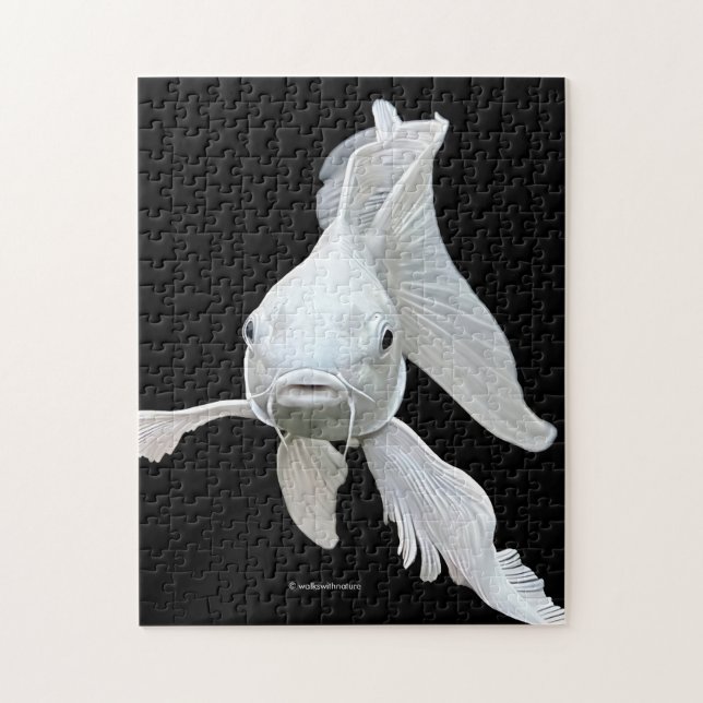Quebra-cabeça Carpa Koi Borboleta de Platina Deslumbrante (Vertical)