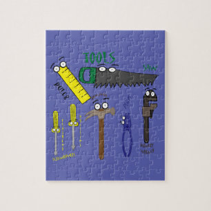 Quebra-cabeça Carpenter Tools Whimsical Cartoon Art