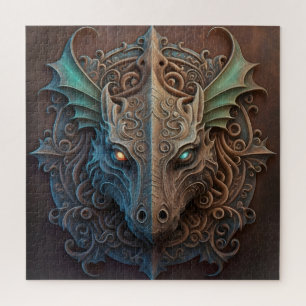 Quebra-cabeça Carrinho do Dragão Gargoyle da Pedra Medieval