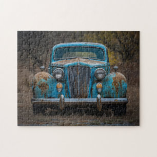 Quebra-cabeça Carro Azul Russo Vintage