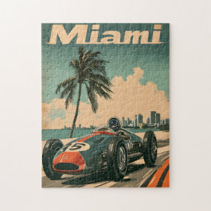 Quebra-cabeça Carro Vintage Racing em Miami