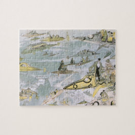 Quebra-cabeça Carros Futurísticos Ficção Científica Vintage, Tax