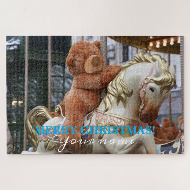 Quebra-cabeça Carrossel com Urso de Teddy (Horizontal)