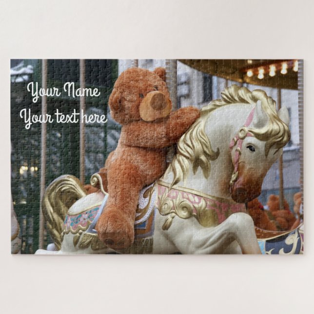 Quebra-cabeça Carrossel com Urso de Teddy (Horizontal)