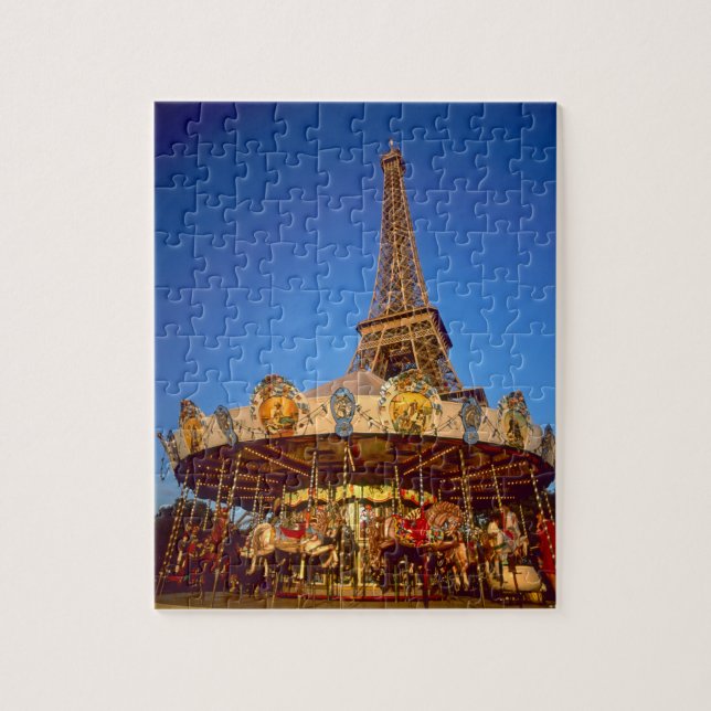 Quebra-cabeça Carrossel, Torre Eiffel, Paris, França (Vertical)