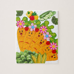 Quebra-cabeça Carrots Pees Floral